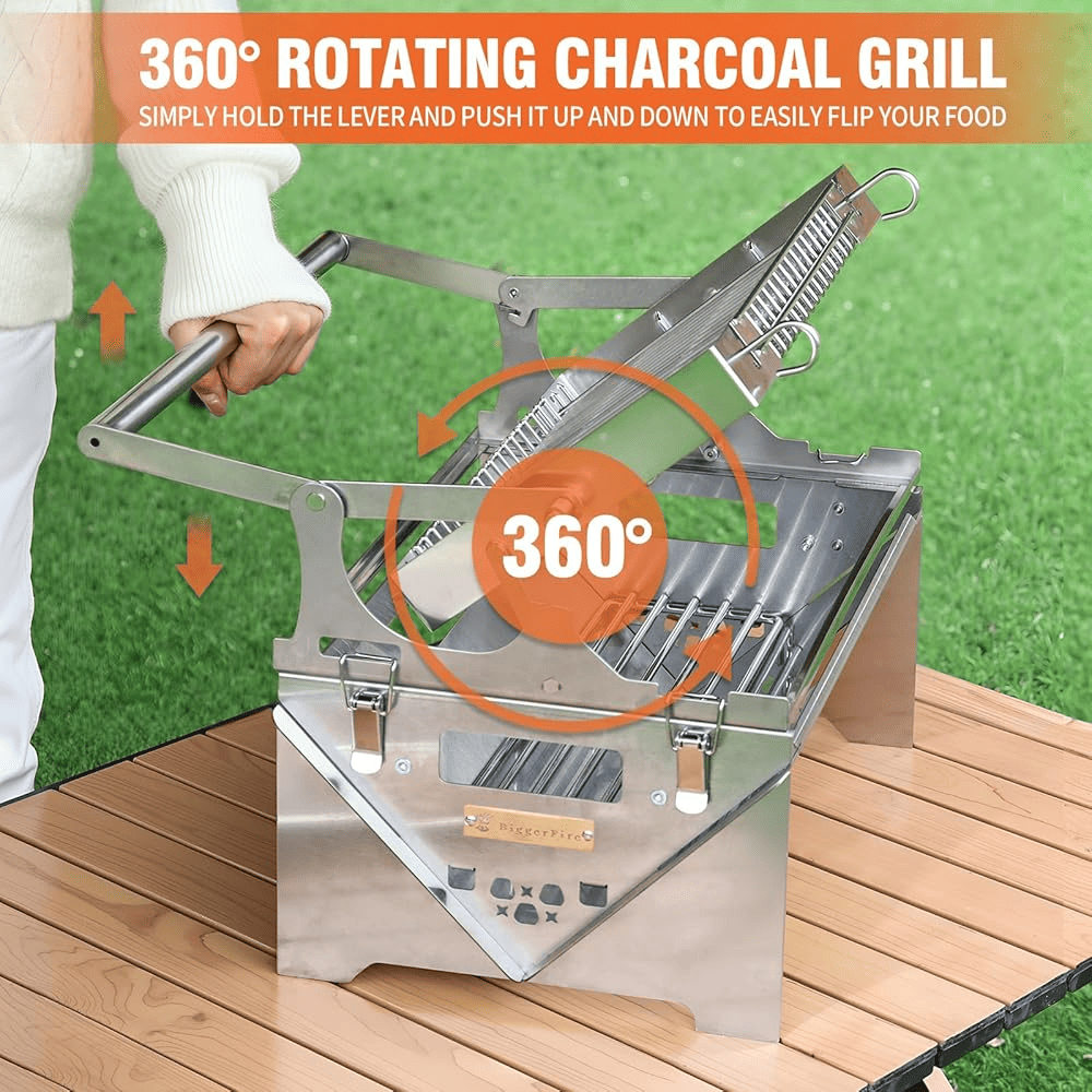 360° FlipFire Portable Charcoal Grill