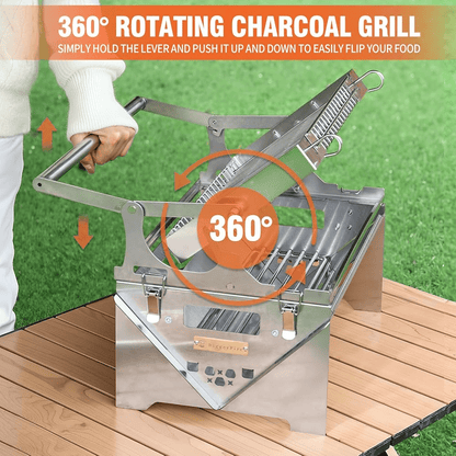 360° FlipFire Portable Charcoal Grill